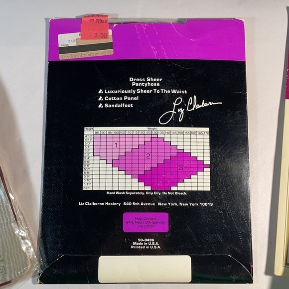 Lot of 5 Pantyhose Round the Clock Hanes Liz Claiborne Plum Blue Pink Size A-B - Picture 9 of 14